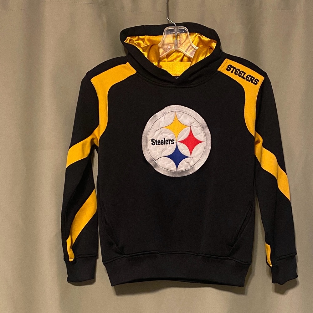 Pittsburgh Steelers NFL Team Apparel Pullover Hooded Sweatshirt Siz Medium 10/12
